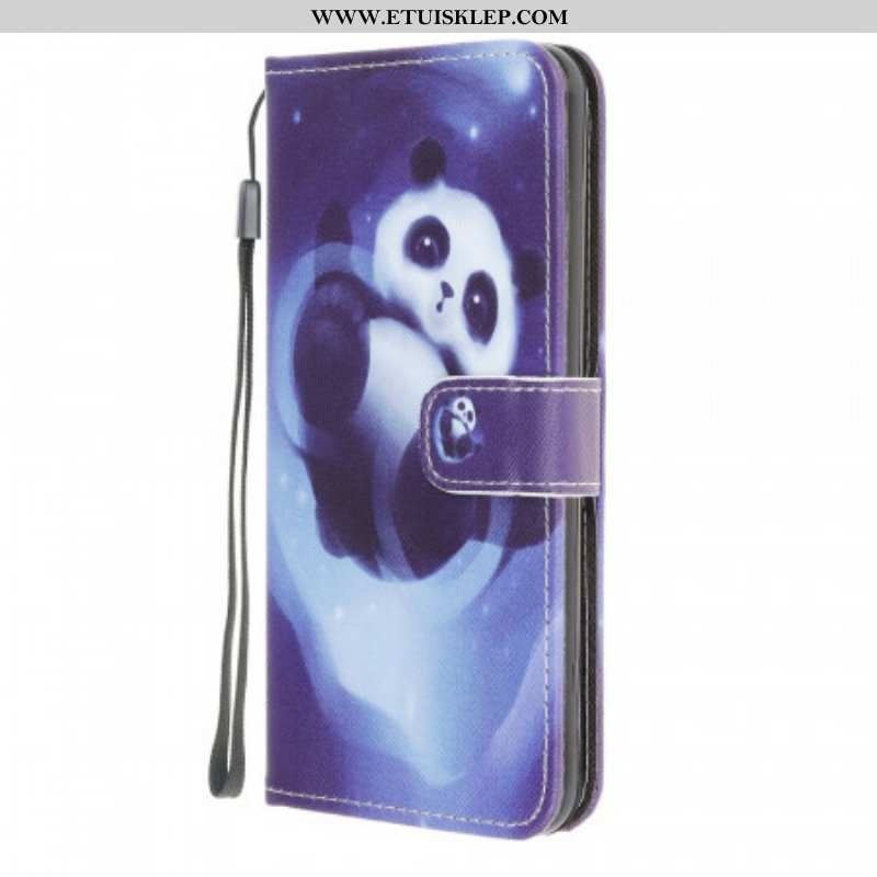 Etui Folio do Samsung Galaxy M32 z Łańcuch Panda Space Ze Smyczą